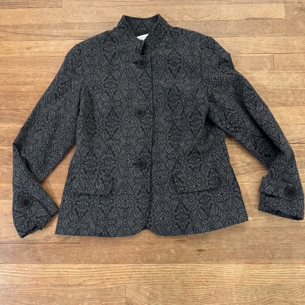 Coldwater Creek gray nehru three button career jacket size 14
b38